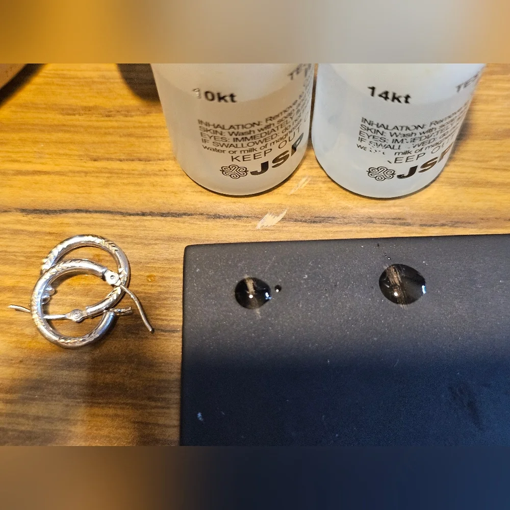 14k Gold Oracle Two-Tone Hoops - Picture 6 of 8